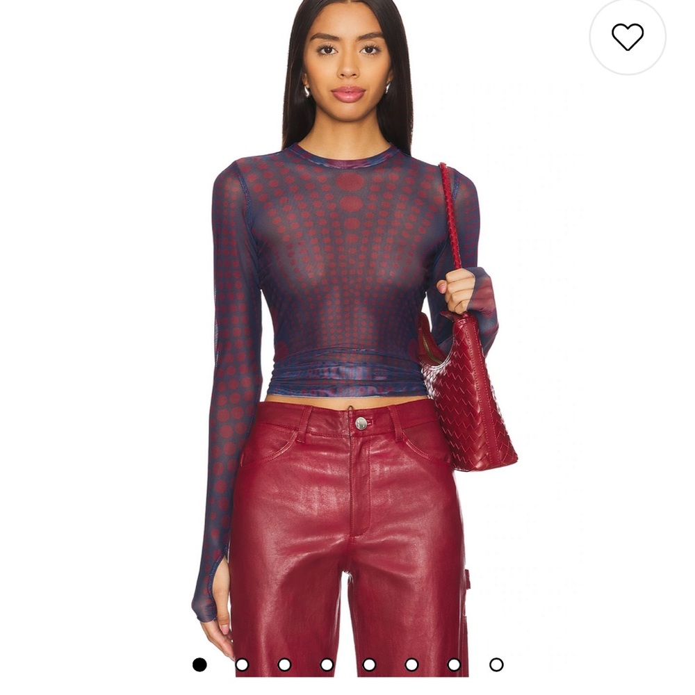 Superdown Red Fitted Crop Blouse